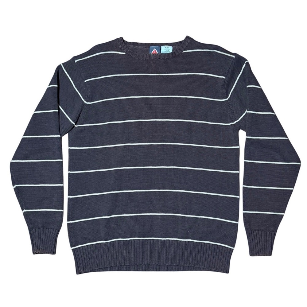 Vintage 90s Y2K Firefly Brown Striped Knit Crewneck Pullover Sweater